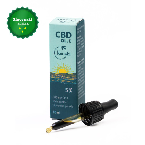 Kanabi CBD olje 5 %, 10 ml, polni spekter Kanabi CBD olje 5 %, 10 ml, polni spekter
