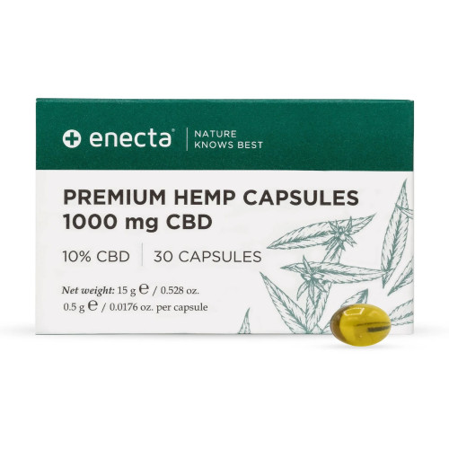 CBD kapsule Enecta Premium, 1000 mg CBD, 30 kosov