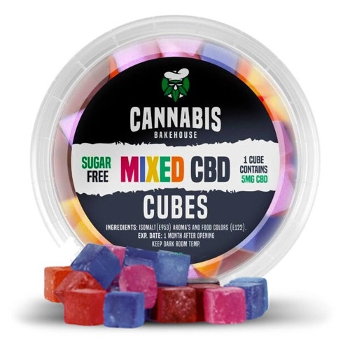 CBD kocke mešanih okusov, brez sladkorja, 110 mg CBD