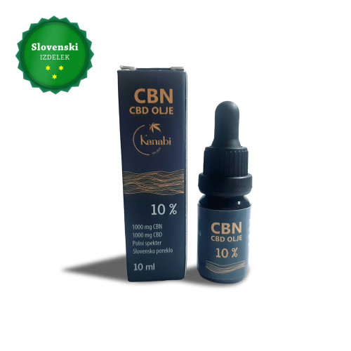 10 % CBN + 10 % CBD olje Kanabi, polni spekter, 10 ml