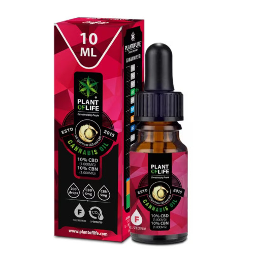 CBD olje 10 % + CBN 10 %, 10 ml, polni spekter  